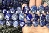 CNG7775 13*18mm - 15*25mm faceted freeform lapis lazuli beads