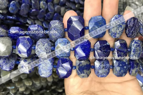 CNG7775 13*18mm - 15*25mm faceted freeform lapis lazuli beads