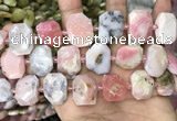 CNG7780 13*18mm - 15*25mm faceted freeform pink opal beads