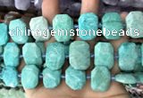 CNG7786 13*18mm - 15*25mm faceted freeform Russian amazonite beads