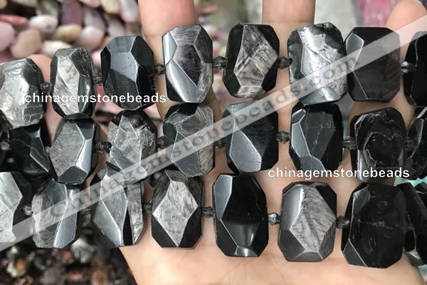 CNG7790 13*18mm - 15*25mm faceted freeform hypersthene beads