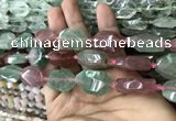 CNG7807 13*18mm - 18*25mm faceted freeform mixed strawberry quartz beads