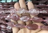 CNG7808 13*18mm - 18*25mm faceted freeform strawberry quartz beads