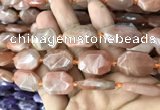 CNG7810 13*18mm - 18*25mm faceted freeform orange moonstone beads