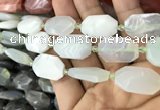 CNG7812 13*18mm - 18*25mm faceted freeform light prehnite beads