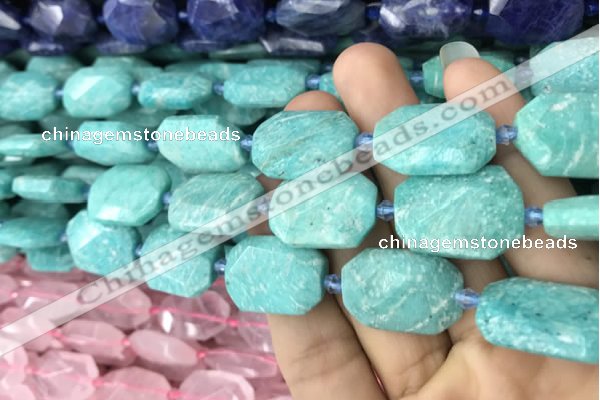 CNG7814 15.5 inches 13*18mm - 18*25mm faceted freeform amazonite beads