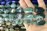 CNG7815 13*18mm - 18*25mm faceted freeform moss agate beads