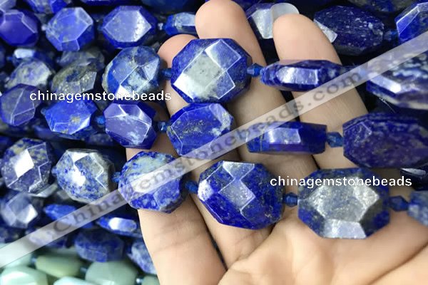 CNG7823 15.5 inches 13*18mm - 18*25mm faceted freeform lapis lazuli beads