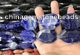 CNG7836 22*30mm - 28*35mm faceted freeform lapis lazuli beads