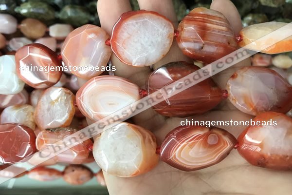 CNG7840 20*25mm - 25*30mm faceted freeform red agate beads