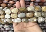 CNG7843 12*16mm - 15*25mm faceted nuggets fossil coral beads