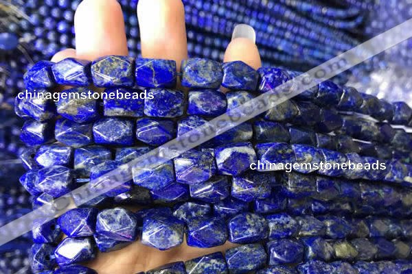 CNG7846 15.5 inches 8*12mm faceted nuggets lapis lazuli beads