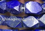 CNG7847 15.5 inches 8*12mm - 9*13mm faceted nuggets lapis lazuli beads