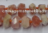 CNG7853 15.5 inches 6*10mm - 8*12mm faceted nuggets sunstone beads