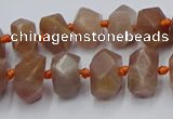 CNG7854 15.5 inches 6*10mm - 8*12mm faceted nuggets sunstone beads