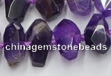 CNG7855 15.5 inches 8*12mm - 15*25mm faceted nuggets amethyst beads