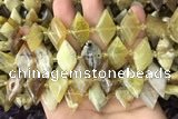 CNG7876 13*20mm - 15*25mm faceted freeform yellow opal beads