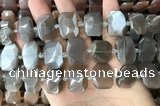 CNG7883 13*18mm - 15*25mm faceted freeform moonstone beads