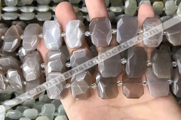 CNG7886 13*18mm - 15*25mm faceted freeform moonstone beads