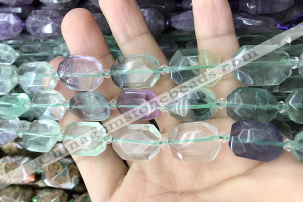 CNG7890 13*18mm - 18*25mm faceted freeform fluorite beads