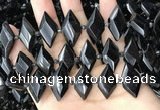 CNG7897 13*20mm - 15*25mm faceted freeform black tourmaline beads