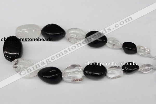 CNG79 15.5 inches 10*20mm - 20*30mm nuggets crystal & agate beads