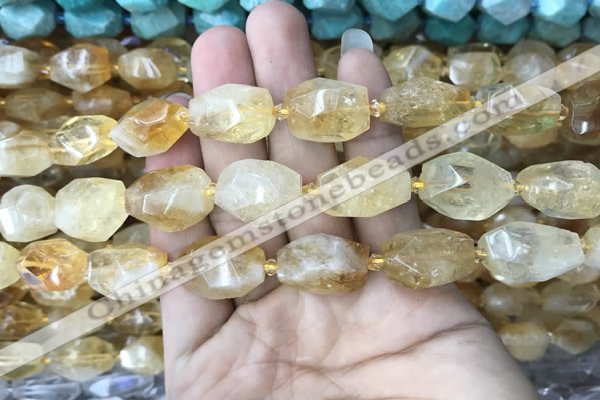 CNG7900 15.5 inches 12*16mm - 15*25mm faceted nuggets citrine beads