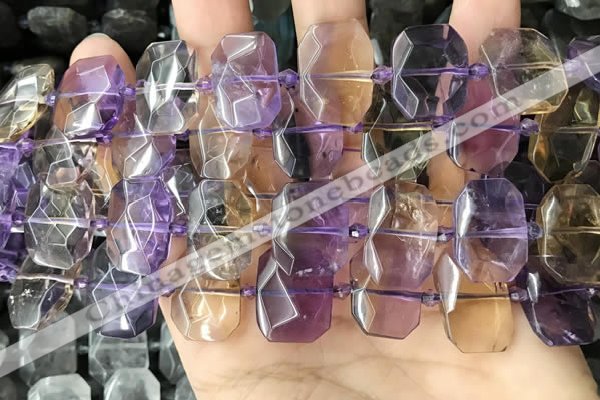 CNG7919 15.5 inches 13*18mm - 15*25mm faceted freeform ametrine beads