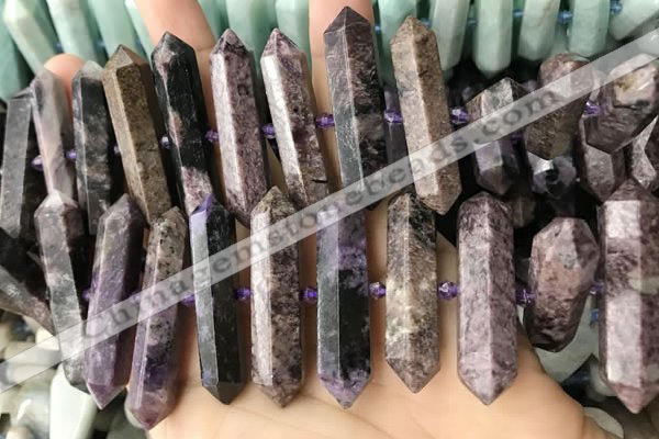 CNG7928 15.5 inches 10*25mm - 12*45mm faceted nuggets charoite beads