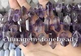 CNG7930 15.5 inches 8*22mm - 12*30mm faceted nuggets amethyst beads