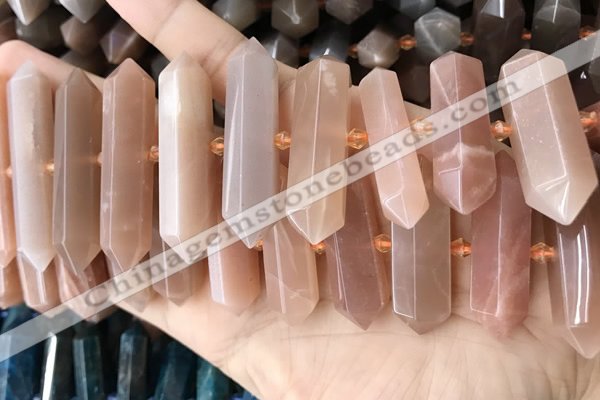 CNG7936 15.5 inches 10*22mm - 12*45mm faceted nuggets moonstone beads