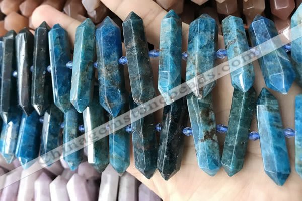 CNG7937 15.5 inches 10*22mm - 12*45mm faceted nuggets apatite beads