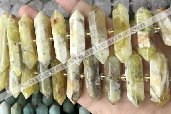 CNG7942 10*22mm - 12*45mm faceted nuggets yellow opal beads
