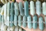 CNG7943 10*22mm - 12*45mm faceted nuggets amazonite beads