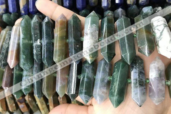 CNG7946 15.5 inches 10*22mm - 12*45mm faceted nuggets Indian agate beads