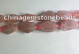 CNG7951 15.5 inches 15*25mm - 20*40mm nuggets rose quartz beads