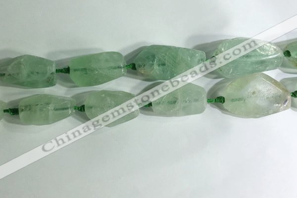 CNG7957 15.5 inches 15*25mm - 20*40mm nuggets green fluorite beads