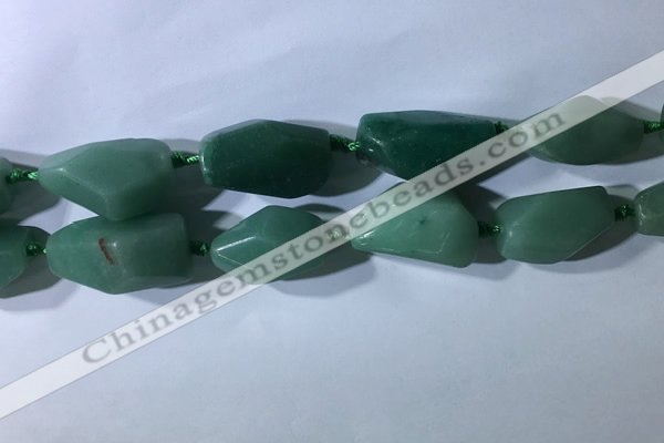 CNG7961 15.5 inches 15*25mm - 20*40mm nuggets green aventurine beads