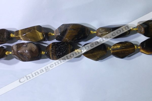 CNG7963 15.5 inches 15*25mm - 20*40mm nuggets yellow tiger eye beads