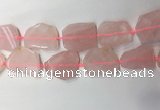 CNG7971 25*30mm - 35*45mm freeform rose quartz slab beads