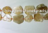 CNG7972 25*30mm - 35*45mm freeform citrine slab beads