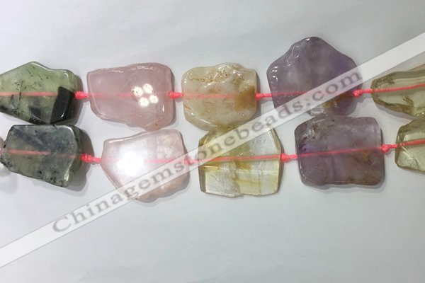 CNG7978 25*30mm - 35*45mm freeform mixed quartz slab beads