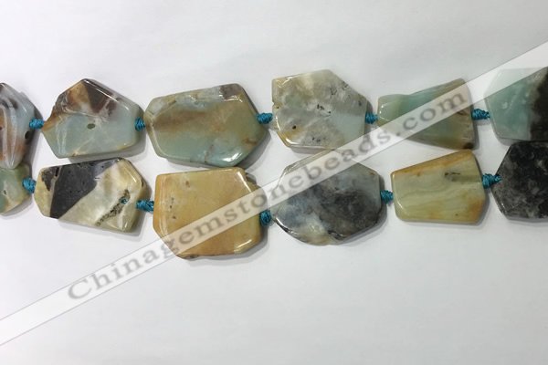 CNG7980 25*30mm - 35*45mm freeform amazonite slab beads