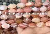 CNG7994 12*16mm - 13*18mm faceted nuggets pink Botswana agate beads