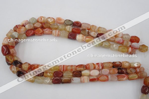 CNG800 15.5 inches 8*12mm faceted nuggets agate gemstone beads