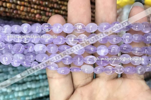 CNG8002 15.5 inches 6*8mm nuggets light lavender amethyst beads