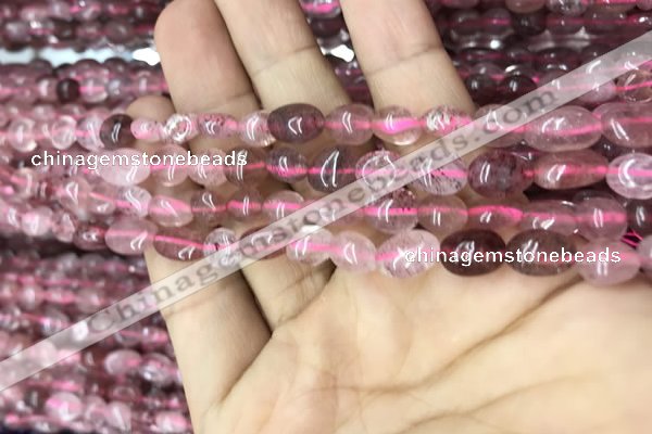 CNG8006 15.5 inches 6*8mm nuggets strawberry quartz beads