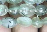 CNG8008 15.5 inches 6*8mm nuggets green rutilated quartz beads