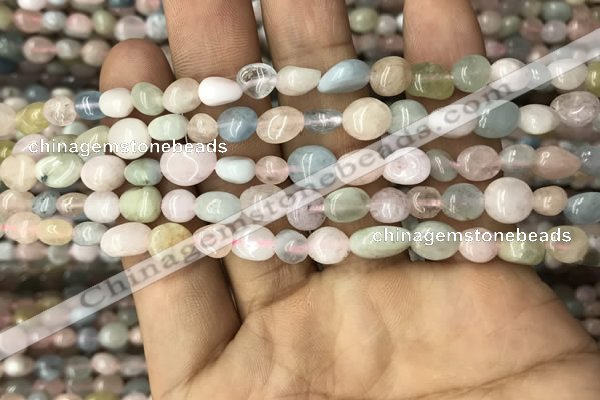 CNG8011 15.5 inches 6*8mm nuggets morganite beads wholesale