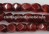 CNG802 15.5 inches 9*12mm faceted nuggets red agate gemstone beads